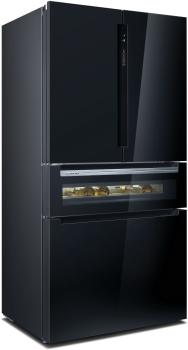 Siemens KF96RSBEA - iQ700, Kühl-Gefrierkombination mehrtürig, Glasfront, 183 x 90.5 cm, Schwarz